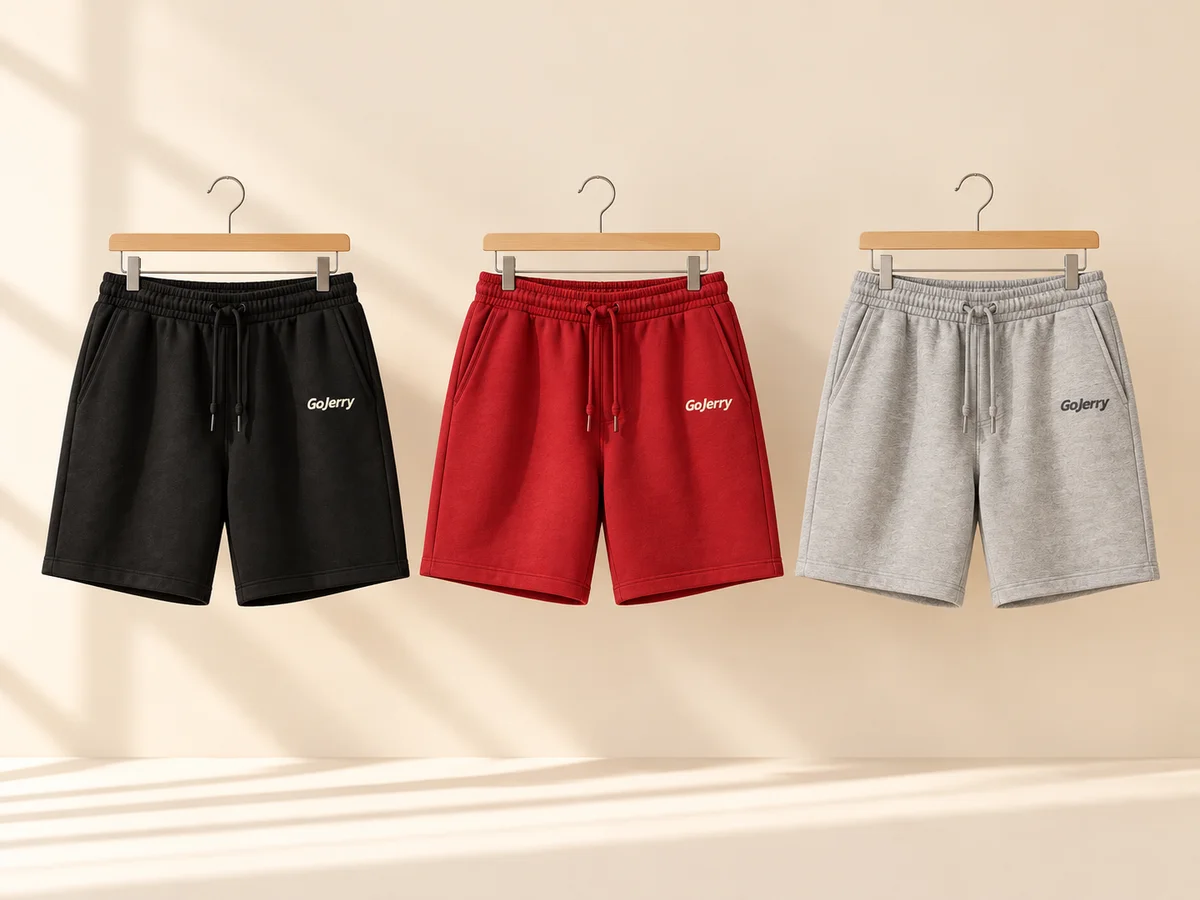 GoJerry shorts in black, red and grey